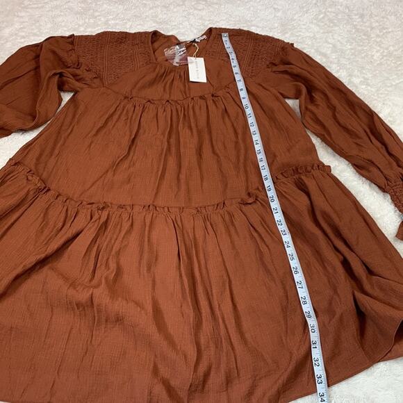 Anthro Moon River brown boho hippie peasant dress, medium NWT - Picture 3 of 7